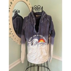 Ron Jon‎ Womens Sweatshirt Blue Tie Dye Sun Surf Shop Orange Beach Drawstring M